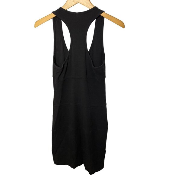 Diane Von Furstenburg Black Racerback Fitted Mini Dress Sz 10 - Picture 2 of 11
